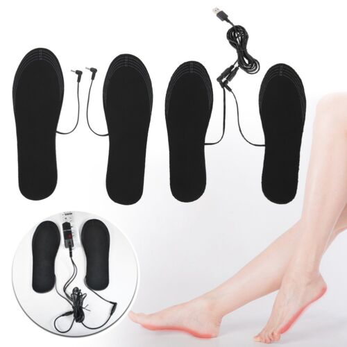 Electric Heated Shoe Insoles Warm Socks Feet Heater USB Foot Winter Warmer  Pads 