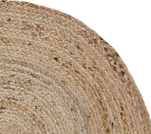 20/"x30/" Natural Braided Area Rug Unbleached Jute Tan Oval Rustic Primitive Floor