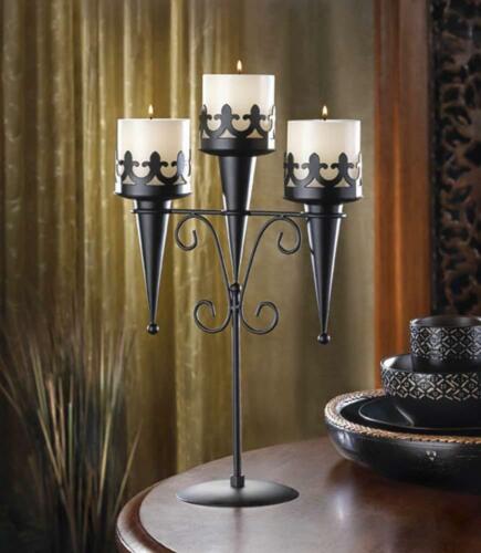 Gifts & Decor 57070313 Medieval Candle Stand Black 