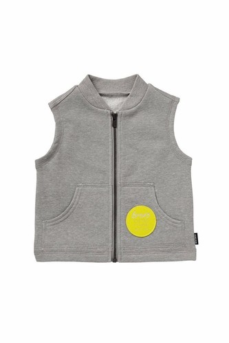 NEW BABY BONDS VEST Cotton Zip Zipper Jumper Grey Gunmetal Kids Size 1