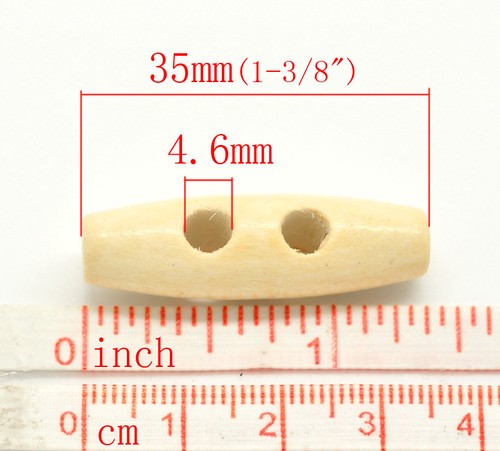 10 Botones De Coser Luz alamares de madera 35mm