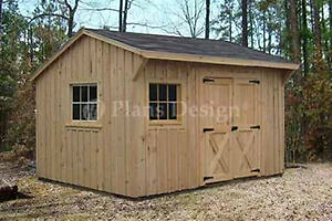 10' x 12' Utility Garden Saltbox Style Shed Plans Plueprints Design 