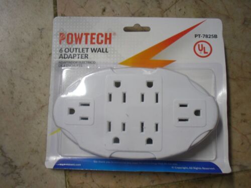 New 6 Oval 6 Outlet Wall Apapter Electric Wallmount Tap Power UL Listed