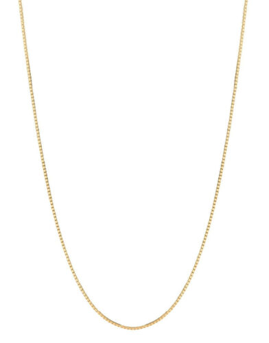 10K Solid Yellow Gold Box Chain 0.60 mm 16  18  20 22 or  24 inches 