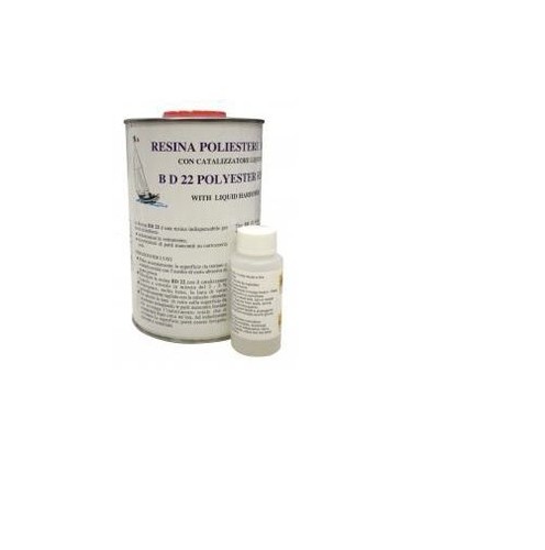 RESINA POLIESTERE BD22 Kg.1 CATALIZZATORE gr.50 ILPA 5131//8175