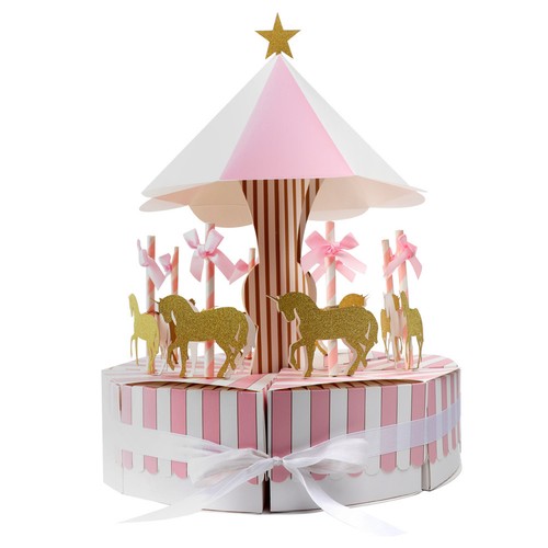Luxury Carousel Candy Gift Box Unicorn Birthday Party Wedding Favors for Guest