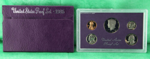 1985 S United States Mint Annual 5 Coin Proof Set with Original Box