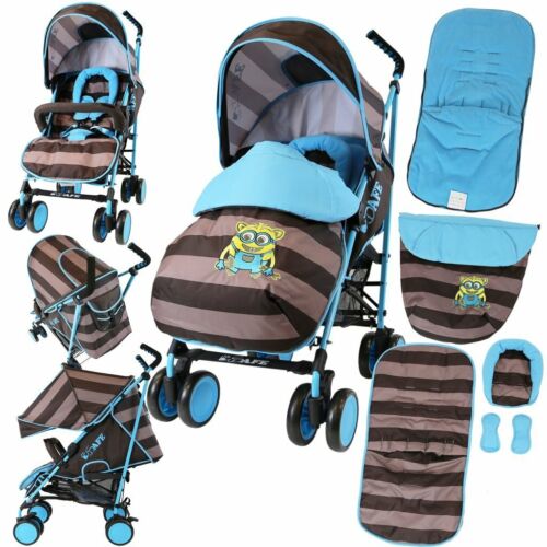 Baby Newborn Stroller Pushchair Complete With Footmuff Head Hugger Raincover New 