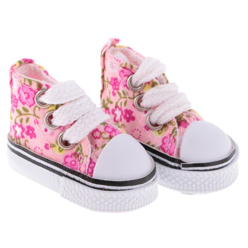 Touch Fasten Canvas Shoes Sneakers for 1//6BJD Doll Clothing Accessories Pink