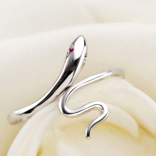 Charm Silber überzogener Öffnungs-justierbarer Schlange-Finger Ring SAFBB 