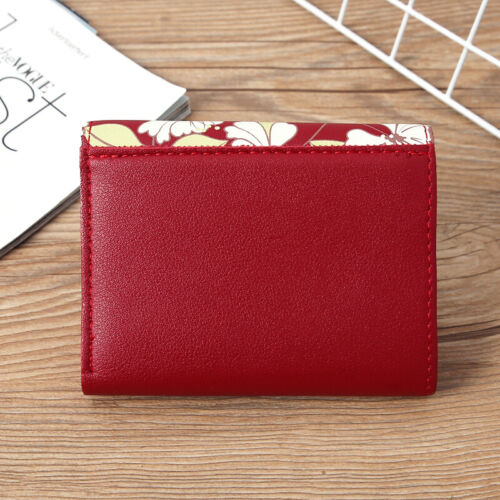 Women's Trifold Leather Wallet Mini Purse Card Holder Small Pocket Short Wallets 
