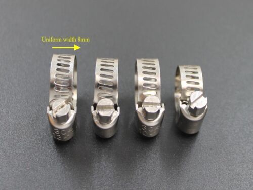 10pcs Stainless Steel 304 Hose Clamp For Silicone Hose Sizes Range 8mm to 13mm