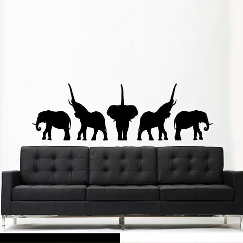 Z3028 Wall Decal Sticker Elephant Animals Africa Safari Dorm Bedroom