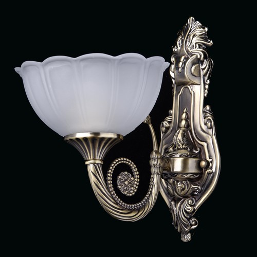 Applique murale classique style antique en métal couleur laiton vieilli