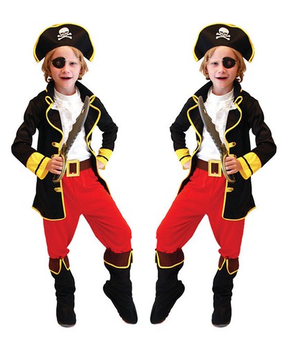 Kids Children Pirates Caribbean Halloween Party Cosplay Costume Fancy Dress Set
