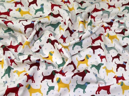 PH-FUR006-B-M Dogs Print Soft Cotton Canvas Dress Fabric