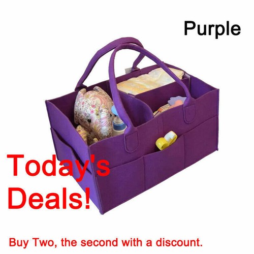 Infant Baby Diaper Storage Nappy Nursery Felt Organizer Basket Caddy Wipe Case