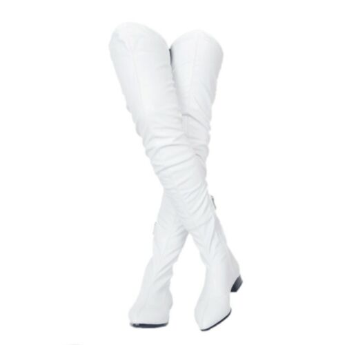 Details about  / Women Clubwear Pointed Toe Low Chunky Block Heel Over Knee Boots Shoes Nightclub