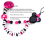 Set Schnullerkette mit Namen Minnie Mouse Kinderwagenkette Maxicosi Greifling