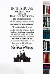 IN THIS HOUSE WE DO Disney Castle Wall Sticker Wall Art Decal 120 x 54cm bedroom 