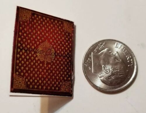 Miniature dollhouse  Barbie 1/12  1"  Book Journal  Diary Moroccan Red 