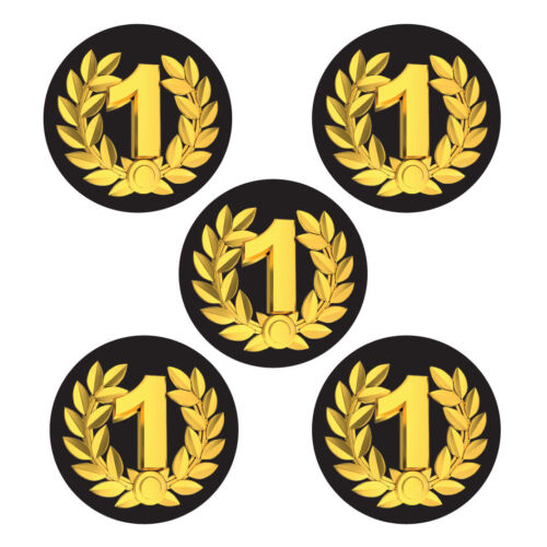 Ideal Sport Large 28mm Award Shiny Foil Gold Stickers 125 x 1st Place Sports 