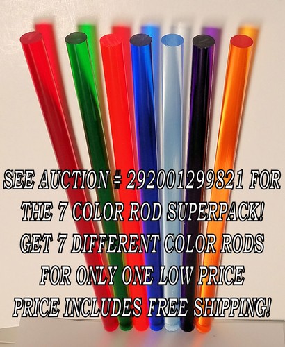 5 Pcs 1//2/" x 12/" CLEAR PINK FLUORESCENT ACRYLIC PLEXIGLASS ROD .5 INCH DIAMETER
