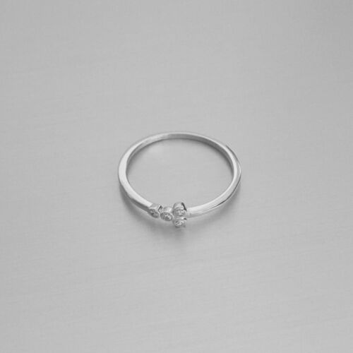 Silver Rings Dainty Ring Sterling Silver Simple CZ Ring 