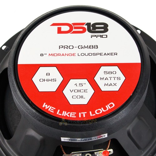 4 DS18 PRO-GM8B 8/" Inch Mid Range Loudspeaker 580W Watts Max Power 8 Ohm 4 Pack
