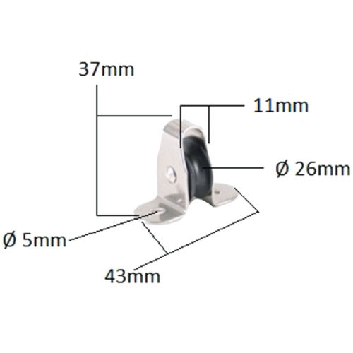 Umlenkrolle Stehblock für Seil  4-8 mm je 2 Stück Edelstahl Seilführung