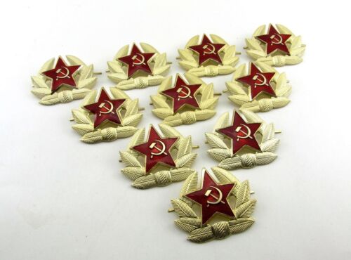 New Soviet USSR Russian Army Insignia Red Star Hat Pin Badge 10 Pieces