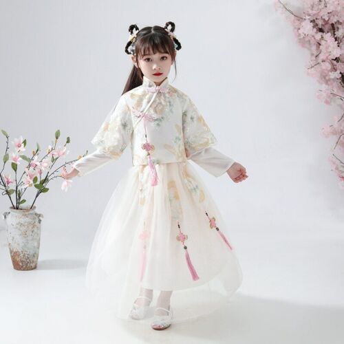 Details about   Kids Birthday Dress Embroidery Wedding Princess Dress Party New Year Clothes 