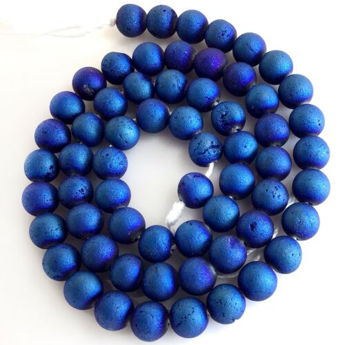 Frosted Bead Matte Druzy Agate Round Loose Bead 15" Strand 4mm 6mm 8mm 10mm 12mm 