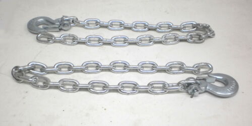 5//16/" Trailer Safety Chain w// Forged Latch Hooks 10K TWO