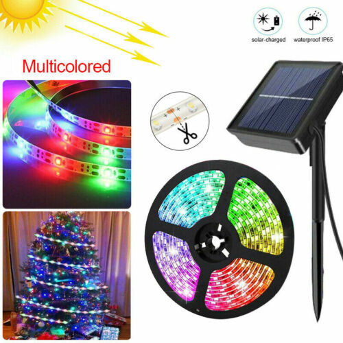 1/2/5x 5m RGB Solar Powered RGB LED Light Strip 2835 SMD String Lights Tape Lamp 
