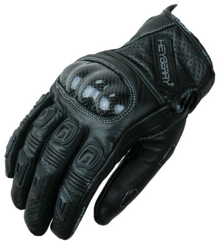 M Heyberry Motorradhandschuhe Leder Motorrad Handschuhe kurz schwarz Gr