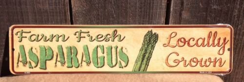 Farm Fresh Asparagus Locally Grown Mini Street Market Sign Metal 18" x 4" 