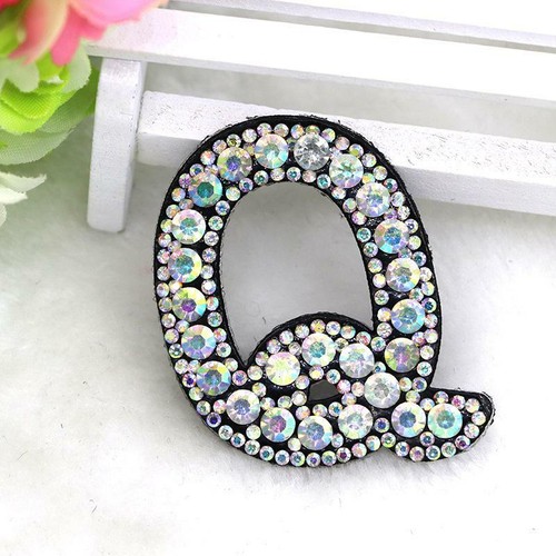 A-Z 1 un Rhinestone Apliques de letra del alfabeto inglés 3D Parche de hierro en letras