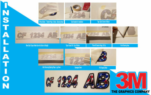 ORBITAL BLUE Custom Boat Registration Numbers Decals Vinyl Lettering Stickers 
