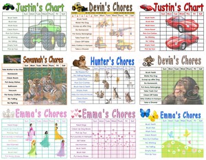 childrens chore chart choose your chores multiple themes reusable chore charts