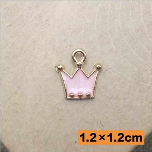 20pcs Drip oil Crown pendant earrings necklace DIY Handmade making accessories