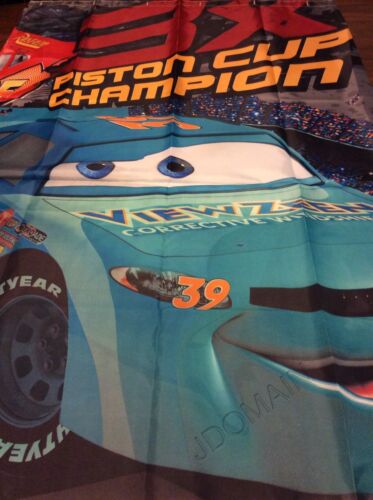 Kids Cars Racing Cars Fabric Shower Curtain 3X Piston Cup Champion NEW