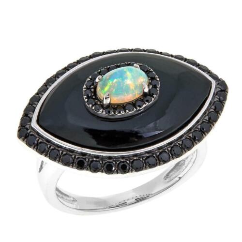 Rarities Multi-Gemstone Sterling Silver Evil Eye Ring Choose Size 5-6 HSN $200