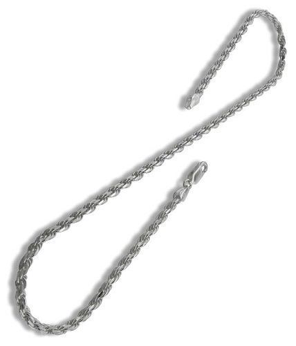 - Sterling Silver Rope Chain TI Made in Italy Necklace, Anklet, Bracelet 