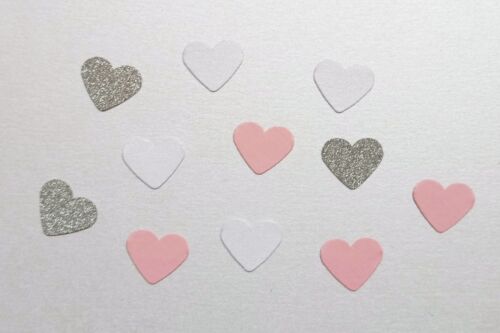 Handmade Heart Table Confetti in Pink and Grey