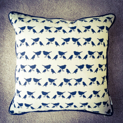 Handmade Shabby Chic Birds Natural LINEN Cotton Cushion Cover.Various sizes