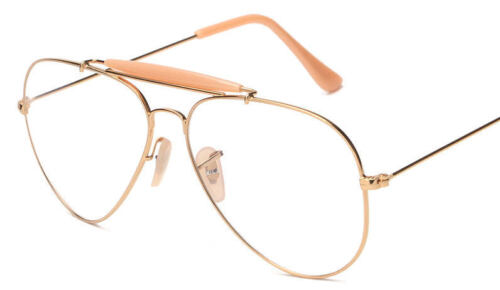 Vintage Classic Fashion Pilot  Sunglasses Clear Lens Frames Glasses Geek New