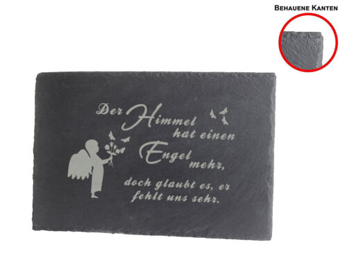 Grabschmuck aus Schiefer m.Trauerspruch Der Himmel Grabstein Grabplatte 30x20cm