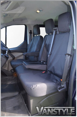 FORD TRANSIT CUSTOM 12 BLACK TAILORED WATERPROOF FRONT SEAT COVERS 1+2 H//DUTY