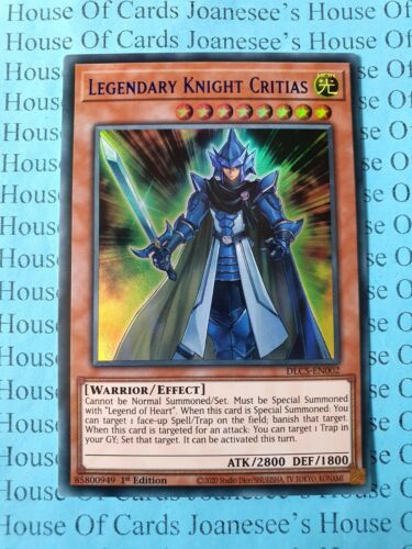 Legendary Knight Critias DLCS-EN002 Ultra Rare Yu-Gi-Oh Card 1st Edition Blue 